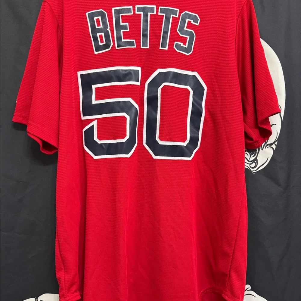 Red "Betts 50" Baseball Jersey